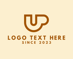 Brewed Coffee - Coffee Mug Letter U logo design