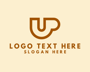 Coffee Mug Letter UP Logo
