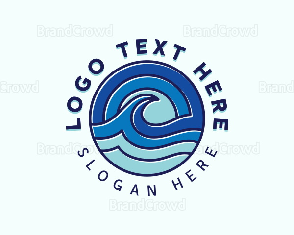 Beach Ocean Tide Logo