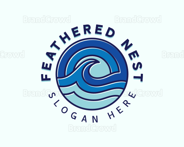 Beach Ocean Tide Logo