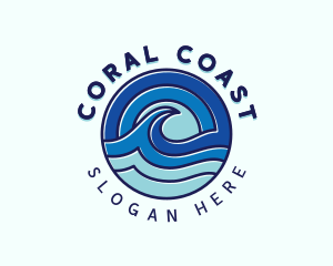 Beach Ocean Tide logo design