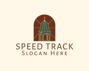 Stained Glass Church Tower Logo