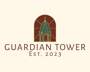 Stained Glass Church Tower logo design