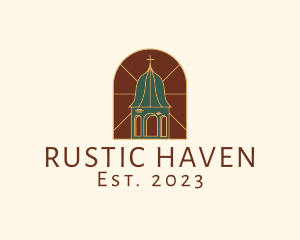 Stained Glass Church Tower logo design