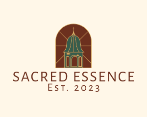 Stained Glass Church Tower logo design