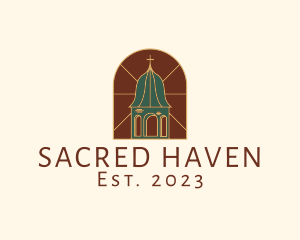 Convent - Stained Glass Church Tower logo design