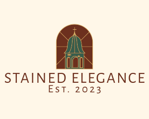 Stained Glass Church Tower logo design