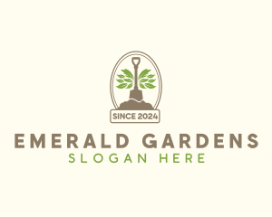 Landscaping Gardening Shovel logo design