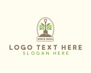 Lawn Care - Landscaping Gardening Shovel logo design