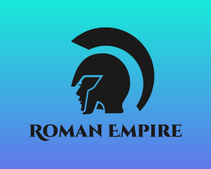 Roman - Female Gladiator Helmet logo design