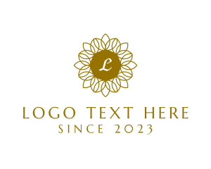 Gold Leaf - Flower Natural Wellness Spa logo design