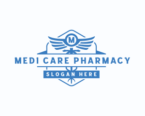 Caduceus Wings Pharmacy logo design