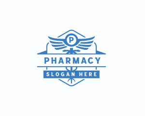 Caduceus Wings Pharmacy logo design