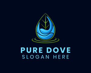 Wellness Leaf Droplet logo design