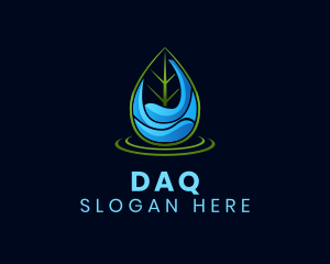 Water - Wellness Leaf Droplet logo design