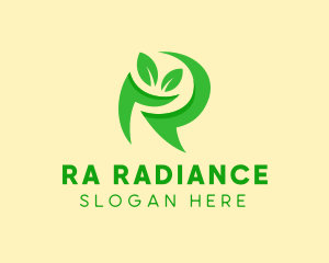 Green Natural Letter R  logo design