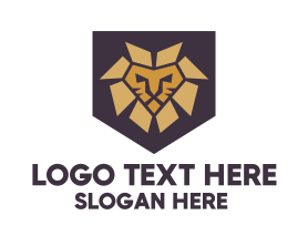 Shield - Medieval Lion Shield logo design