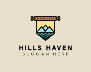 Mountain Lake Campsite logo design