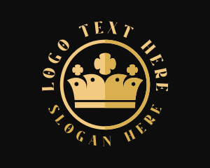 Upscale - Gold Pageant Crown logo design