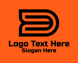 Letter - Black Abstract Letter D logo design