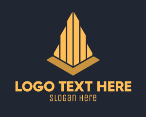 Property Developer - Golden Elegant Architecture Firm logo design