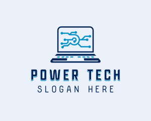 Elearning - Laptop Software Technician logo design