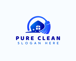 Housekeeping Broom Cleaning logo design