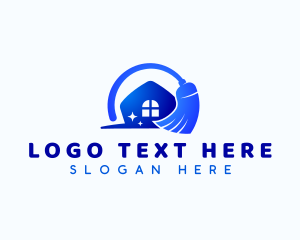 Clean - Housekeeping Broom Cleaning logo design