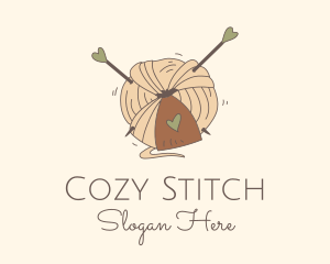 Knitwork - Heart Fabric Wool logo design
