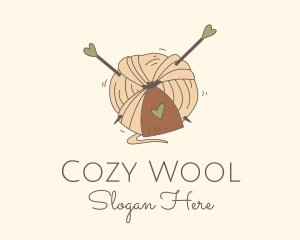 Heart Fabric Wool logo design