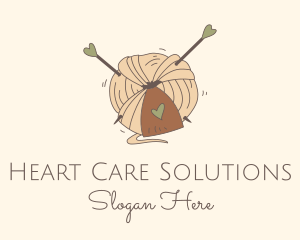 Heart Fabric Wool logo design