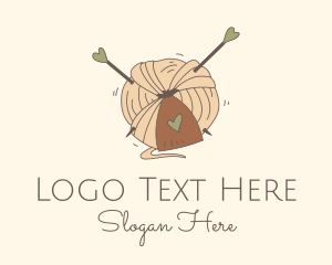 Yarn - Heart Fabric Wool logo design