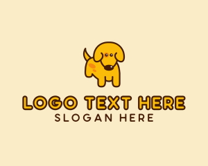Dog Cafe - Cute Yellow Dog logo design