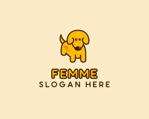 Cute Yellow Dog logo design