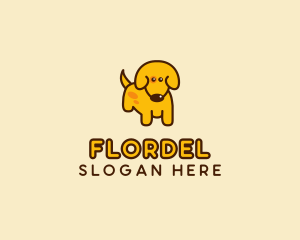 Cute Yellow Dog logo design