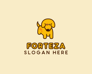 Cute Yellow Dog logo design