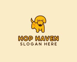 Cute Yellow Dog logo design