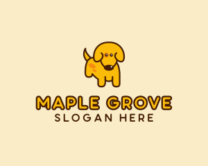 Cute Yellow Dog logo design