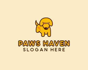 Cute Yellow Dog logo design