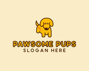 Cute Yellow Dog logo design