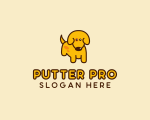 Cute Yellow Dog logo design