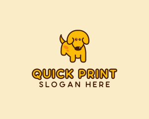 Cute Yellow Dog logo design