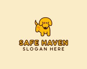 Cute Yellow Dog logo design