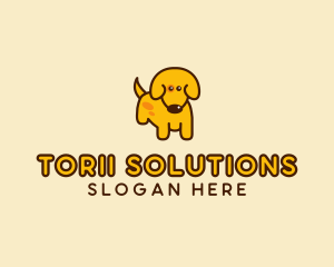 Cute Yellow Dog logo design