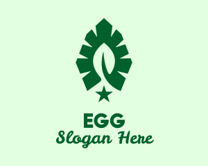 Organic Products - Green Leaf Star logo design