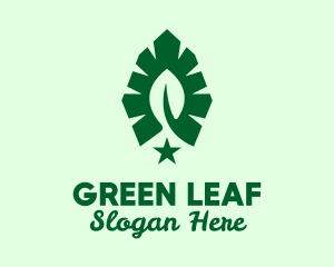 Green Leaf Star  logo design