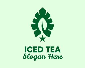 Green Leaf Star  logo design