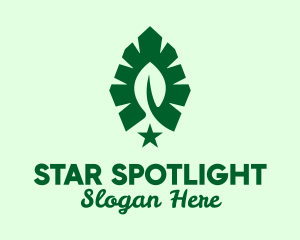 Green Leaf Star  logo design