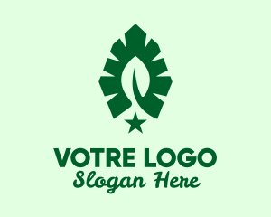 Star - Green Leaf Star logo design