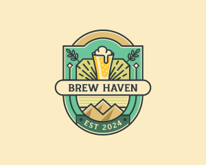 Pub Liquor Brewery logo design